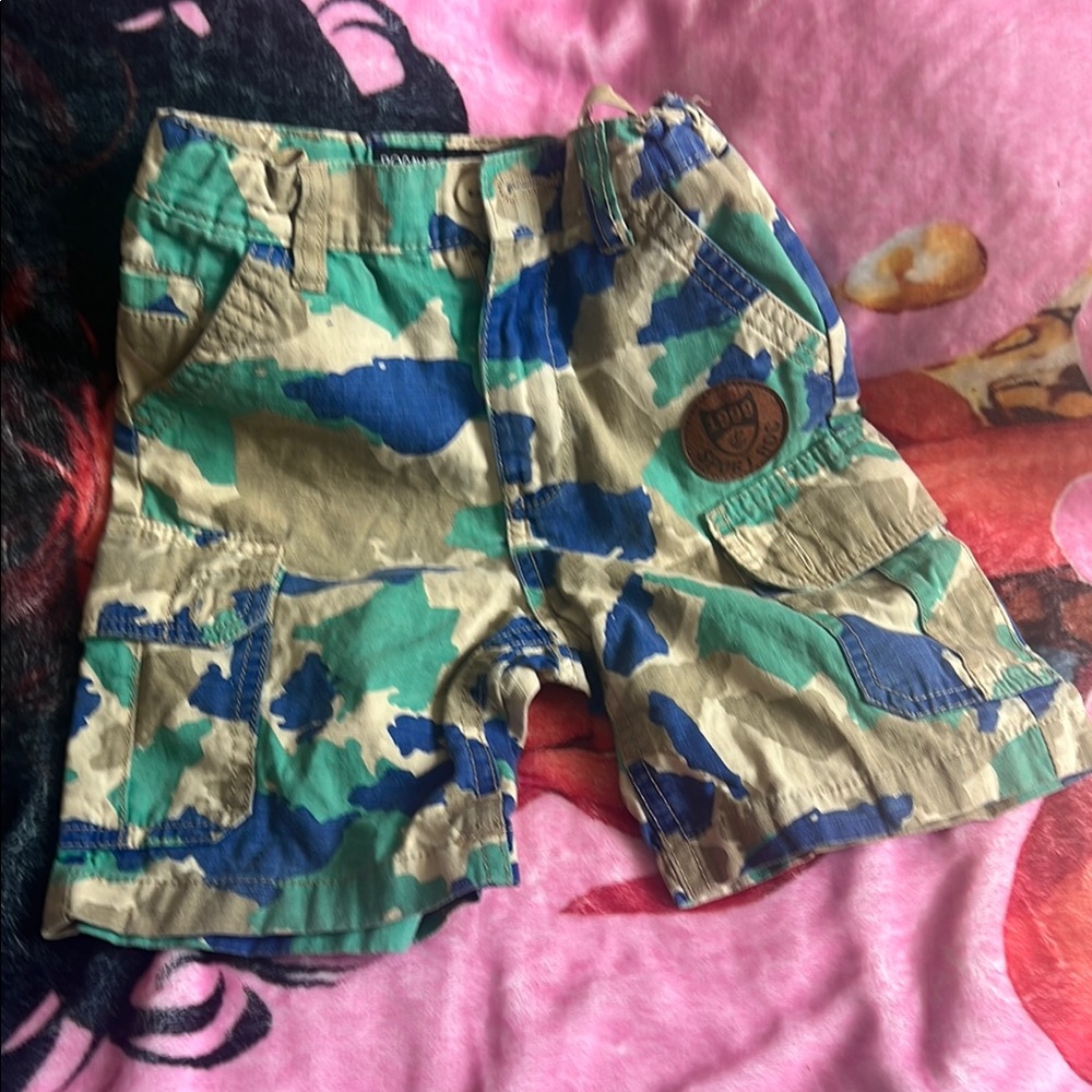 Rocawear Green and Blue Camouflage Shorts